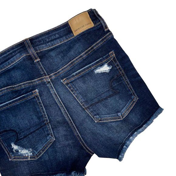 American Eagle Distressed Womens Shorts 2 Next Level Stretch Hi Rise Shortie - Picture 6 of 8